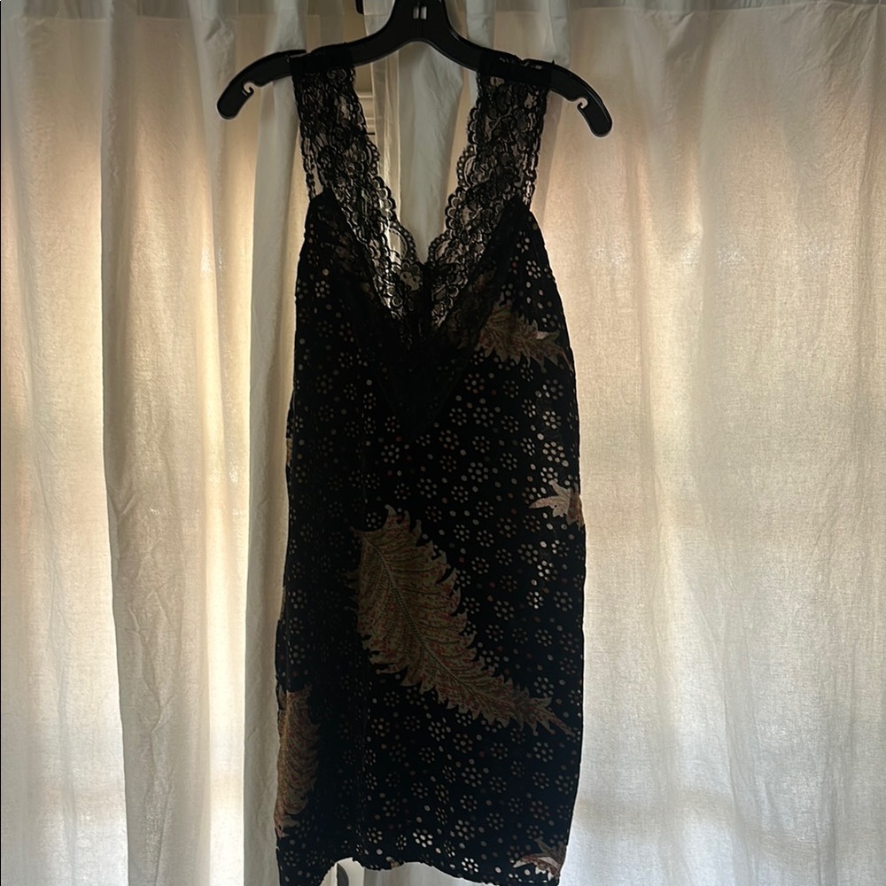Nasty Gal Black Lace Dress with Gold Details